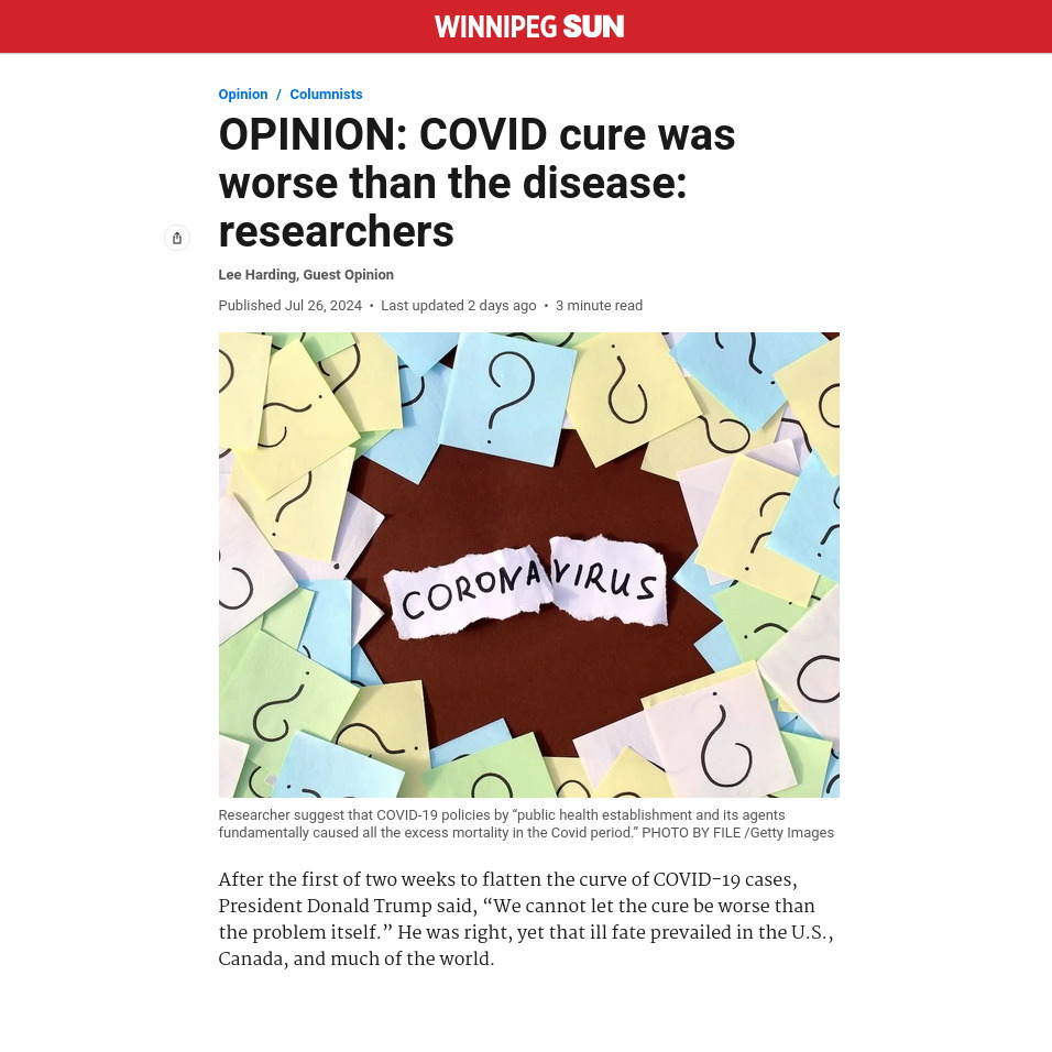 COVID cure was worse than the disease