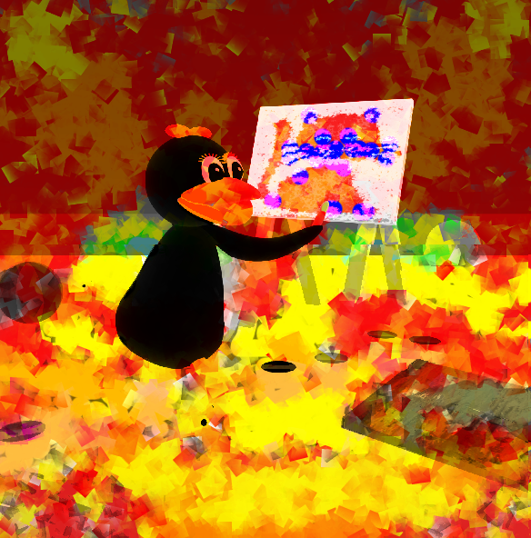 [tux penguins in street of art]