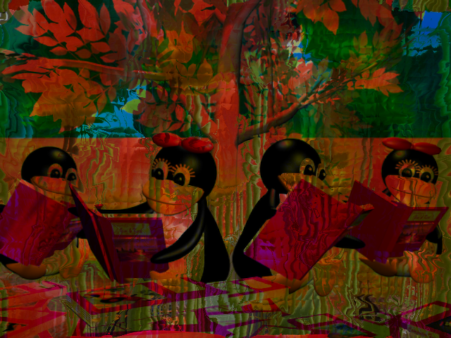 [tux penguins in street of art]