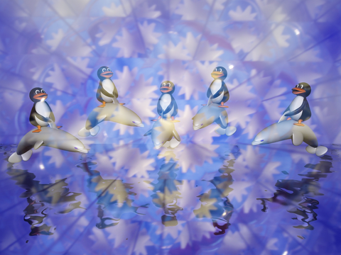 [tux penguins in street of art]